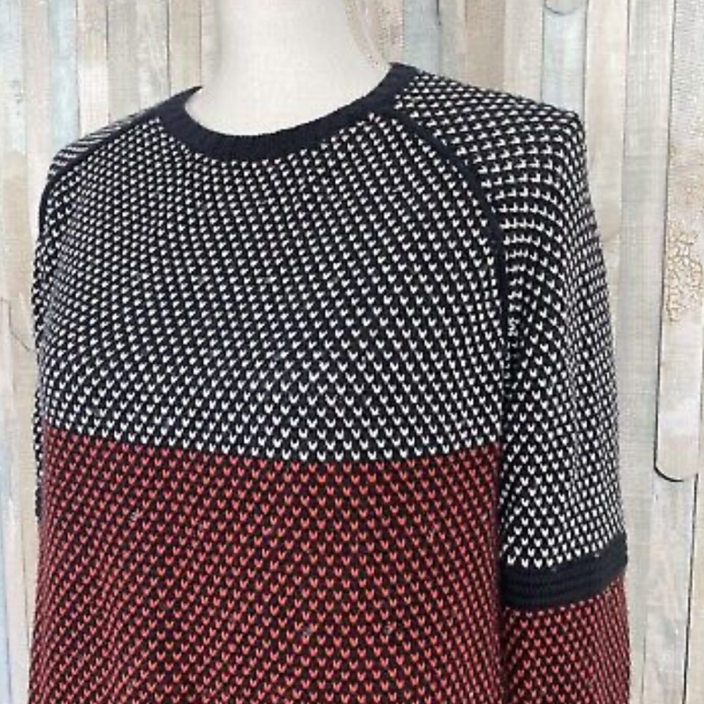 Lisa Todd Red Black & White Color Block Pullover … - image 4
